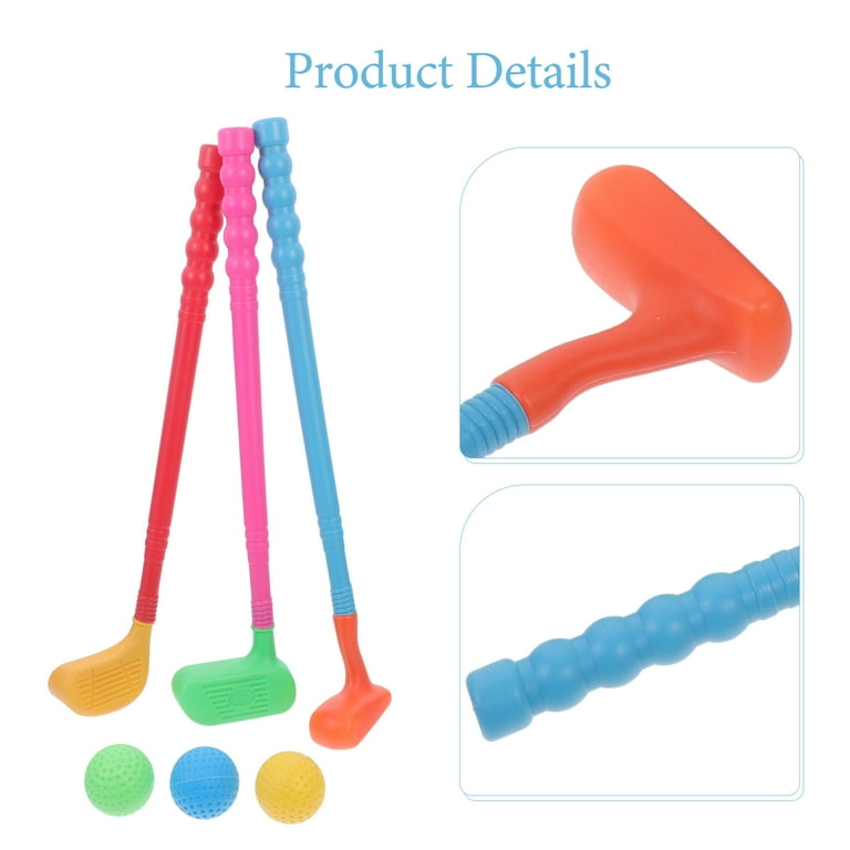 Melantax Set of kids golf set plastic golf clubs and balls set random colors