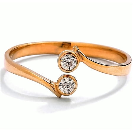 Diamond Essence Toe Ring with Bezel Set Round Brilliant Melee, 0.05 Ct.T.W.- GTRJ5584