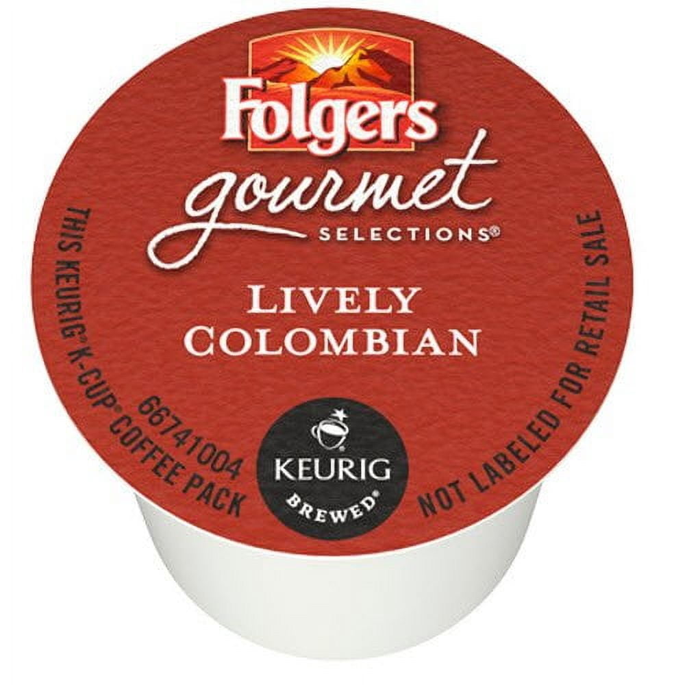 Folgers 100% Colombian Coffee, K Cup Pods For Keurig Brewers, 72 Count.