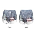 thumbnail image 5 of Vsdgher Watercolor Winter Landscape For Christmas Print Women's Running Double Layer Shorts High Waisted with Pockets Elastic Yoga Workout Athletic Gym Sports, 5 of 8