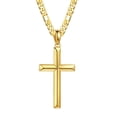 thumbnail image 1 of Collar con colgante de cruz Ursteel de 16 pulgadas chapado en oro de 14K, 1 of 7