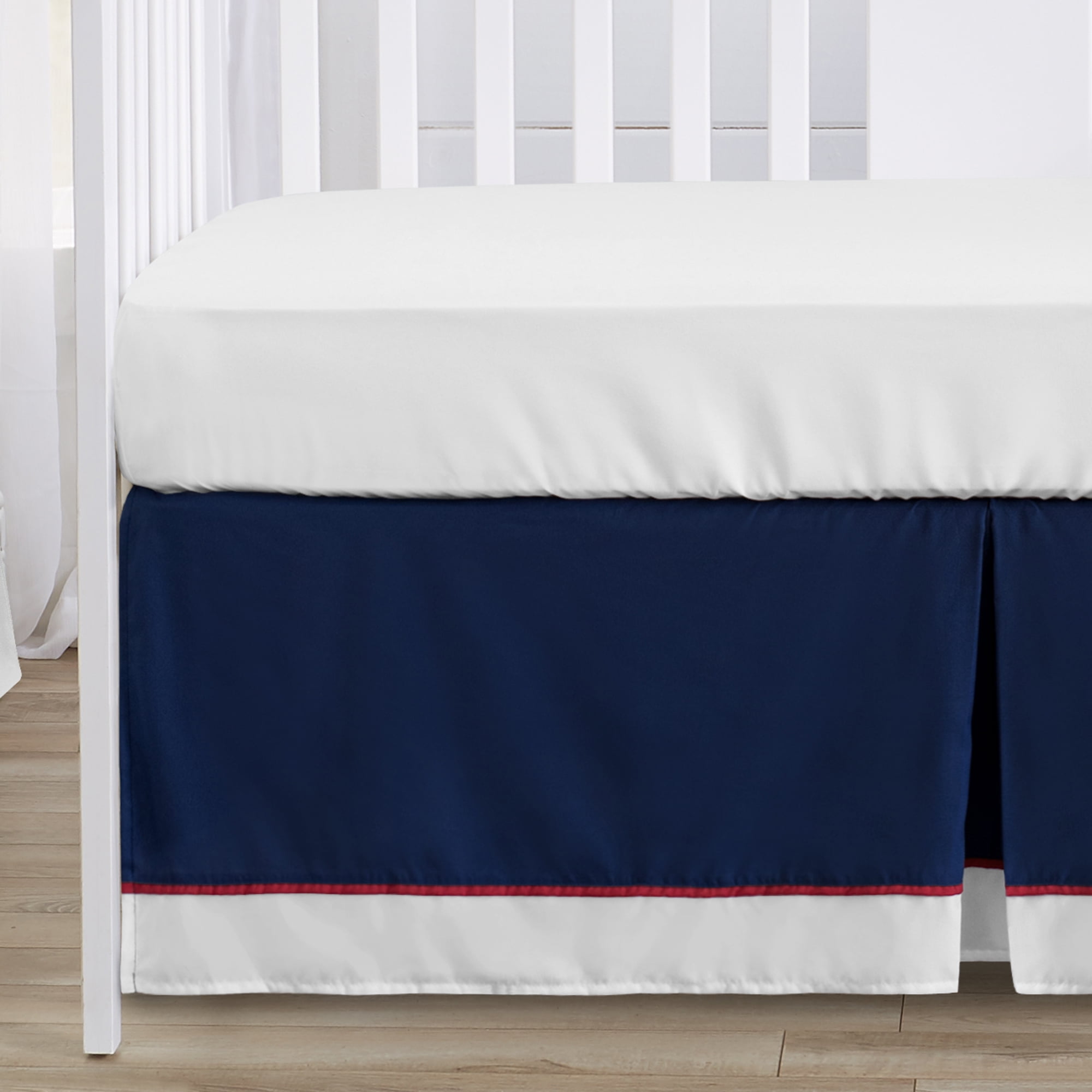Sweet Jojo Designs Baseball Patch Red, White, Blue and Grey 4 Piece Crib Bedding Set