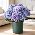 thumbnail image 6 of Hydrangea Artificial Flower for Outdoor, 4 Bundles Fake Hydrangea Bush Plant UV Resistant for Outdoors Front Porch Indoor Home Garden Decor, Purple, 6 of 9