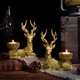 thumbnail image 1 of Candelabro de Estatua de Resina de Alce, Portavelas Votiva Tealight Candelabros Candelabros para Cumpleaños Inauguración de Casa Comedor Sala de Es Oro perfecl Sujetavelas, 1 of 8