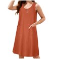 thumbnail image 6 of XuJwPNcy Summer Dresses for Women Casual Loose Scoop Neck Tank Dress Button down Sleeveless Dress with Pockets, 6 of 7