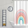 thumbnail image 5 of Rainbow Shower Curtain Set Cute Pink Pattern Bath Curtain Simple Fabric Cloth Bathroom Decor Set Hooks Included 72"x 72", 5 of 6