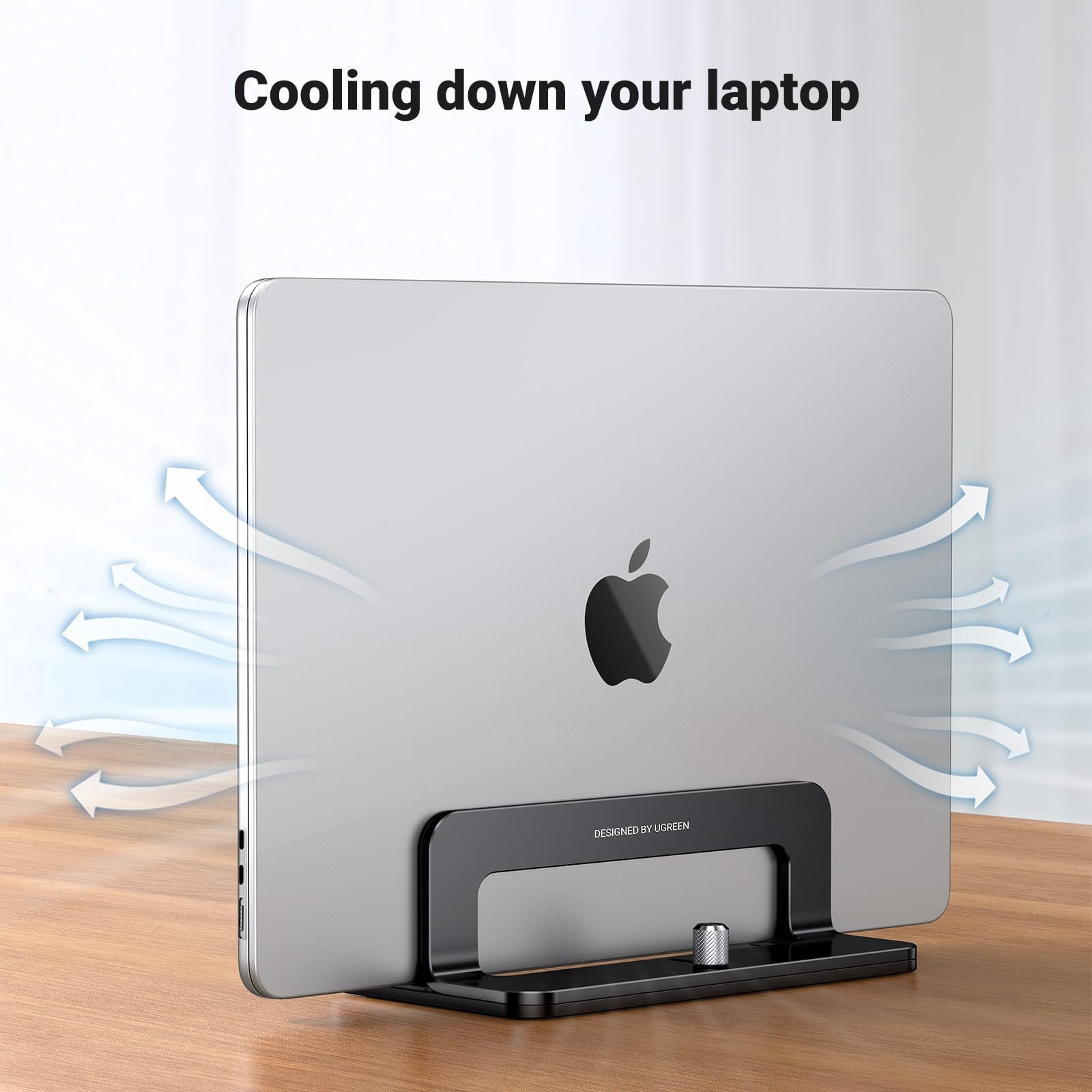 Ugreen Vertical Laptop Stand Holder For Desk Compatible With Macbook Pro  Air Aluminum Adjustable Up To 17.3 Inch Gaming Black