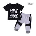 thumbnail image 4 of Sonducket 2 uds., conjunto de bebé, camiseta para niño, camiseta de manga corta, Top, pantalones, ropa de verano conjuntos de ropa Negro 110cm, 4 of 6