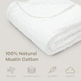 thumbnail image 4 of Comfy Cubs Baby Muslin Blanket, Swaddle for Newborns, Large 40” x 40”, 6-Layer (White, Baby), 4 of 8