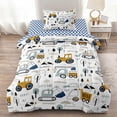 thumbnail image 1 of 4-Pcs Construcción Twin Size Boys Bedding Set, Kids Comforter Set for Teens, 1 of 7