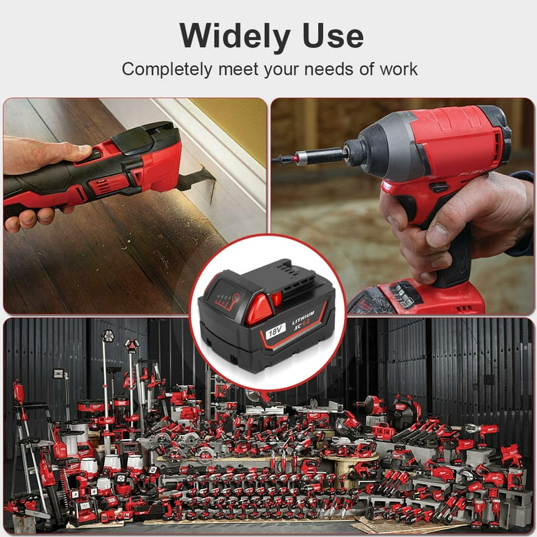 18V 8.0 Ah Battery Replacement for Milwaukee M18 Lithium ion Battery Compatible with Milwaukee 18 Volt Tools