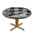thumbnail image 3 of Orinice Rabbits Eggs Butterflies Round Table Cover Stain Resistant Washable Indoor Outdoor Tablecloth Kitchen Dining Wedding Parties Outdoor Fitted 100% Polyester Fiber 31-35, 3 of 8