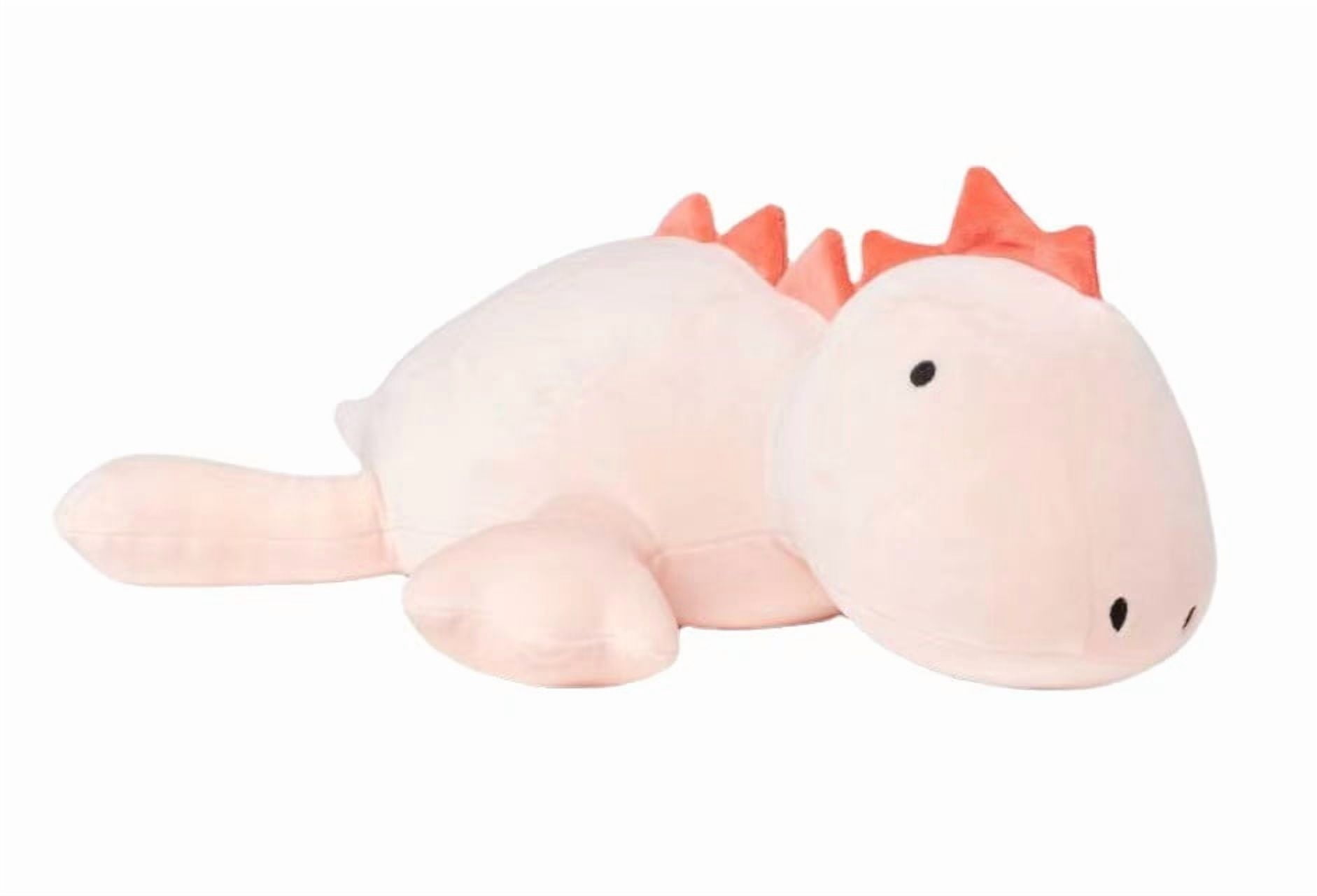 Miaobe Cute Dinosaur Weighted Plush Toy,13.7 Inch Soft Dinosaur Weighted Plush Throw Pillow,Pressure Touch Lumbar Cushion,Pink Dinosaur Stuffed Animals for Birthday Gifts (13.7 in, Stegosaurus)