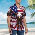 thumbnail image 5 of Daiia USA Eagle with Spread Wings Hawaiian Shirt for Men Gentle Cotton Regular Short Sleeve Casual-Medium, 5 of 9