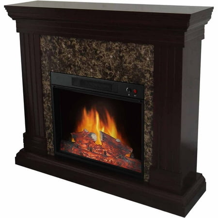Decor Flame Electric Space Heater Fireplace with 44" Mantle