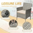 thumbnail image 5 of Devoko 3 Pieces Patio Furniture Set Outdoor Conversation Set Wicker Bistro Chairs Set of 2 with Coffee Table for Porch Backyard Balcony,, Gray/Beige, 5 of 6