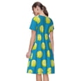 thumbnail image 2 of Bixox Robe d'Été à Manches Courtes pour Femmes Robe Ample Longueur Genou avec Poches-Ball Tennis, 2 of 7