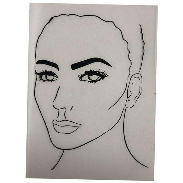 Tabla de práctica de pintura facial, herramienta de exhibición, tamaño A4, lavable, gráficos faciales básicos Estilo B