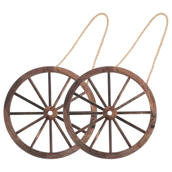 2 Pcs Western Decor for Bedroom Decorative Wagon Wheels Coffee