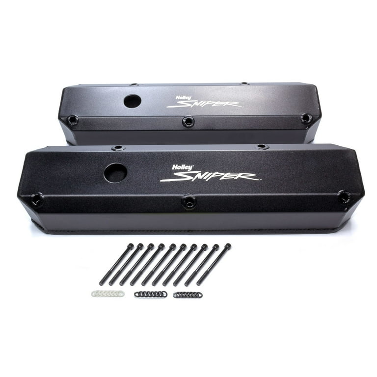 Holley Sniper Fabricated Valve Covers SBM Tall 64-91 Holley Sniper Fabricated Valve Covers SBM Tall 64-91