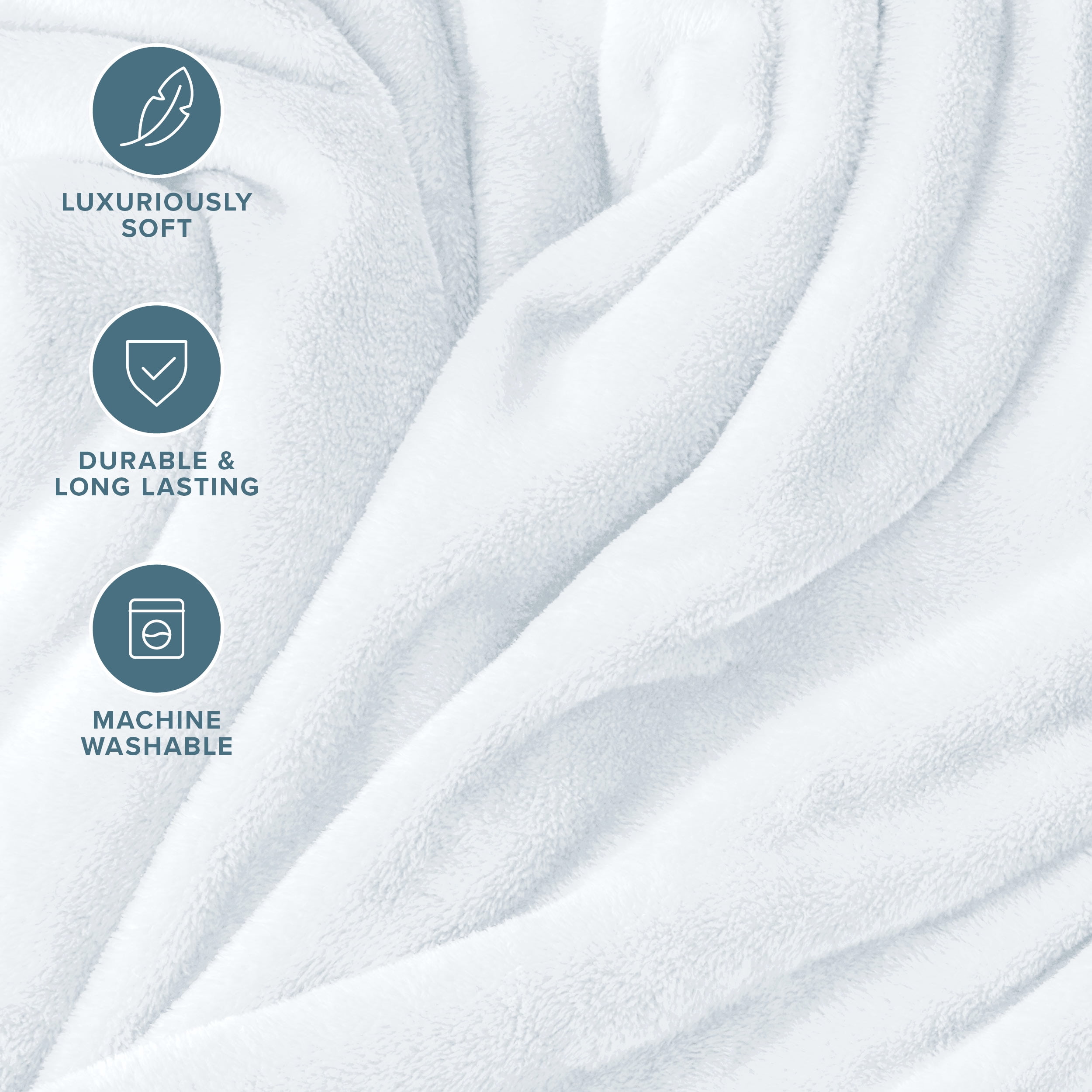 Bare Home Microplush Fleece Blanket - 300 GSM - Fuzzy Microfleece - Soft & Plush - Throw XL, White