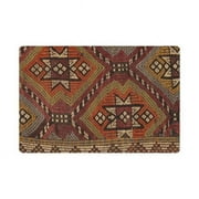 Pasargad Home Kilim Wool Geometric Turkish Kilim Pillow in Brown- 16 x 24, Contemporary, Rectangular