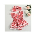thumbnail image 3 of Xingqing Newborn Baby Girls Clothes 2Pcs Red Plaid Heart Print Sleeveless Romper Dress + Headband Princess Outfits, 3 of 7