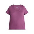 thumbnail image 5 of Terra & Sky Women's Plus Size Scoop Neck Rib Tee with Short Sleeves, Size 0X-5X, 5 of 5