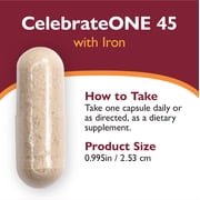 Celebrate Vitamins CelebrateONE Multivitamin with Iron Capsules Bariatric Once Daily 45 mg Iron Gluten Free Sugar Free Unflavored 30 Count
