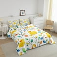 thumbnail image 3 of Cartoon Duck Full Bedding Sets Boho Floral Comforter Set, Colorful Leaves Bedding Comforter Sets Abstract Watercolor Plant Duvet Insert, Farmhouse Animal Down Comforter, 3 of 6