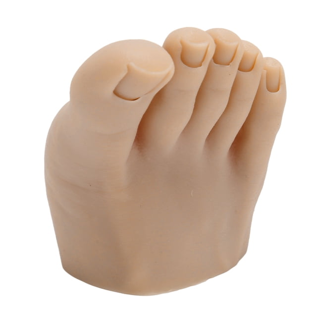 Practice prosthetic Foot Model, Nail Art Foot Model Portable Dark Skin Color for Salon Left,Right
