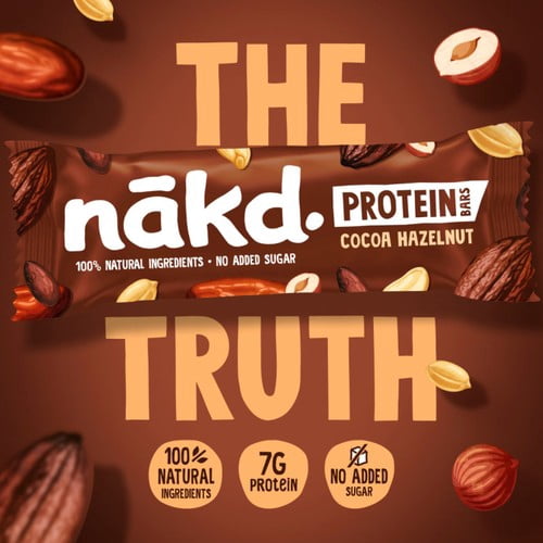nakd. Protein Cocoa Hazelnut Bars Multipack 3 x 45g, British Import (Pack of 3)