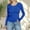 #1Blue, variant on Ribbed Long Sleeve Tops for Women Crew Neck Slim Fit Undershirts Knit Basic Casual Stretch Tee Shirts