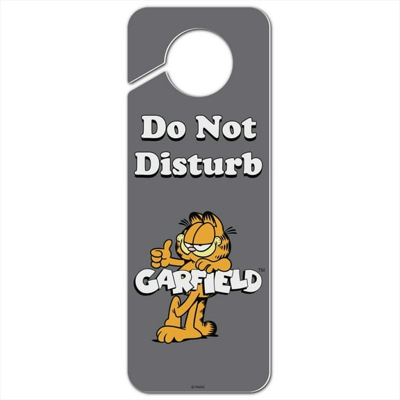 Garfield with Logo Plastic Door Knob Hanger Sign