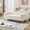 Ivory, variant on Charcoal 65.35 Inch Corduroy Storage Bench, Upholstered Flip Top Accent Ottoman with Armrests Backrest and 2 Bolster Pillows, End of Bed Bench for Living Room Hallway Entryway. ﻿