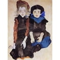 thumbnail image 2 of Schiele, Egon 15x18 Gold Ornate Wood Framed with Double Matting Museum Art Print Titled - Two Little Girls, 2 of 4