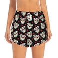 thumbnail image 2 of Picia colorful Skull dog flower Pattern Women's 2 in 1 Athletic Running Shorts High Waisted Workout Casual Gym Sweat Shorts with Comfy Liner Zipper Pockets-X-Large, 2 of 9