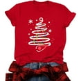 thumbnail image 4 of LUOGENLI T-shirts pour Femme pour Femmes Imprimé de Noël Col Rond T-Shirt pour Femmes Manches Courtes Haut Festif des Fêtes 4TG T-shirts pour Femmes T-shirts Graphiques T-shirts Fête de la Saint-Patrick Rouge P, 4 of 4