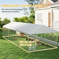 thumbnail image 4 of PawHut Outdoor Dog Kennel, Heavy Duty Dog Kennel Outside with Adjustable & Rotatable Bowl Rack, Waterproof Cover, Secure Lock, 19.7' x 7.5' x 5.2', 4 of 10