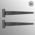 thumbnail image 2 of Renovators Supply Black T Strap Shed Door Hinge 13 in. Rustic Flush Mount Cast Iron Barn Door Shed Hinge w/Hardware Pack of 2, 2 of 8