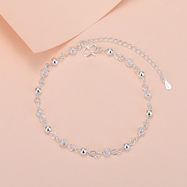 s925 pulsera de plata para mujer, tobillera con corazón de hueso de serpiente Gao Jiahui unisex