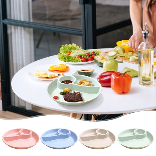 Three-Section Food Serving Tray, Stainless Steel Construction, Non-Slip Base + Removable Dividers, Modern Kitchen Design, For Family Dining, Easy Cleanup, Countertop Serving, Meal Prep Organizer,