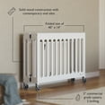 thumbnail image 5 of Foundations Boutique Compact Folding Hotel Crib with 3" Mattress and Locking Wheels, White, 5 of 6