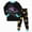 L101-Black, variant on Toddler Boys Pajamas Monster Truck Cotton Planets Sleepwear Pjs Sets Long Sleeve Excavator Jammies Fall Winter Outfit(L101-Purple,8-9 Y)