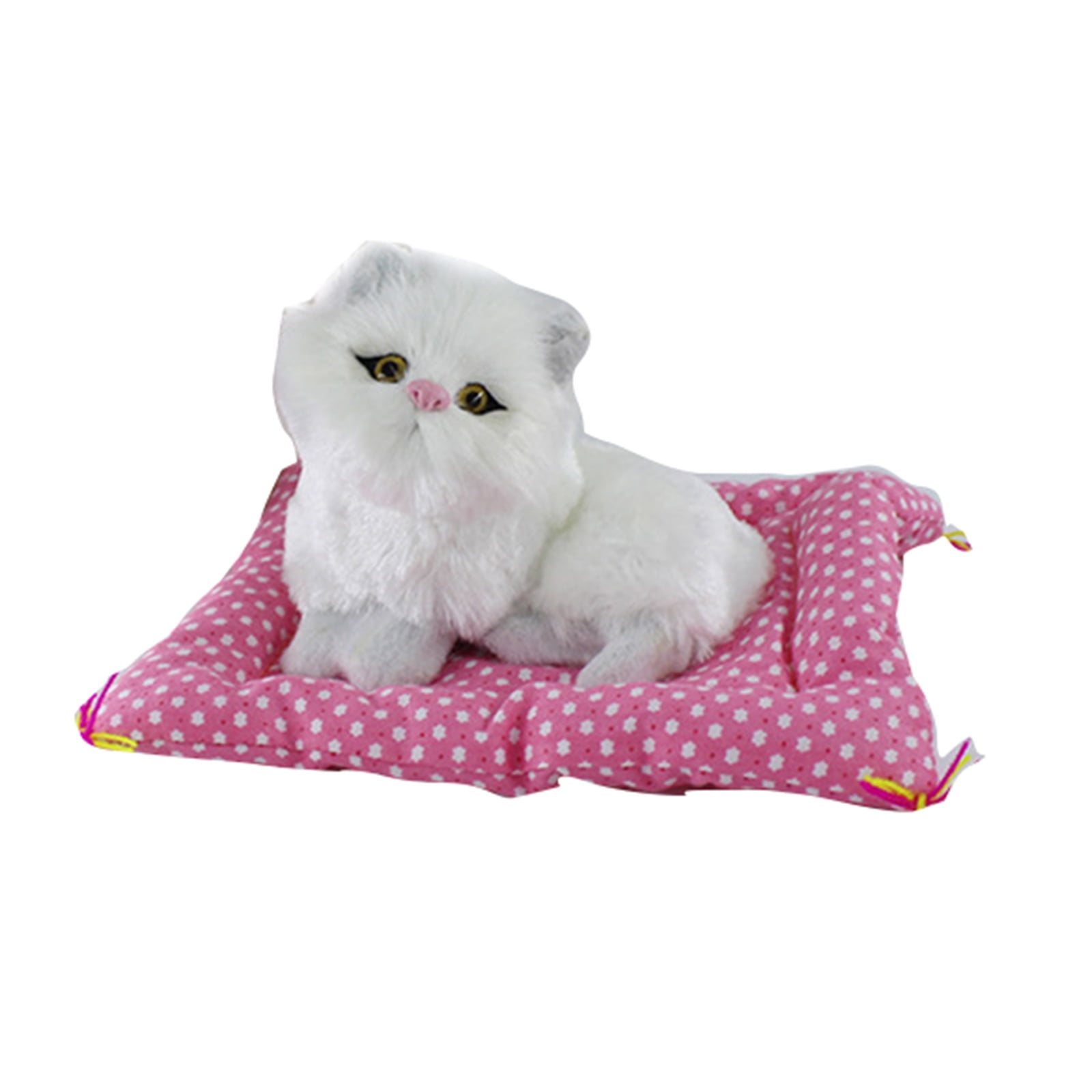 2018 Home Decor White Cat Plush Toy Simulation Mini Long Animal Doll Baby Gifts