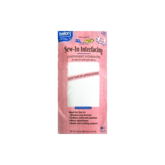 Pellon Sew-In Lightweight Non-Woven Interfacing-White 15"X3yd PLS36