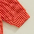 thumbnail image 5 of Toddler Baby Boy Girl Halloween Outfit Knit Chunky Pumpkin Sweaters Crew Neck Pullover Sweatshirt Tops Fall Winter Clothes, 5 of 8