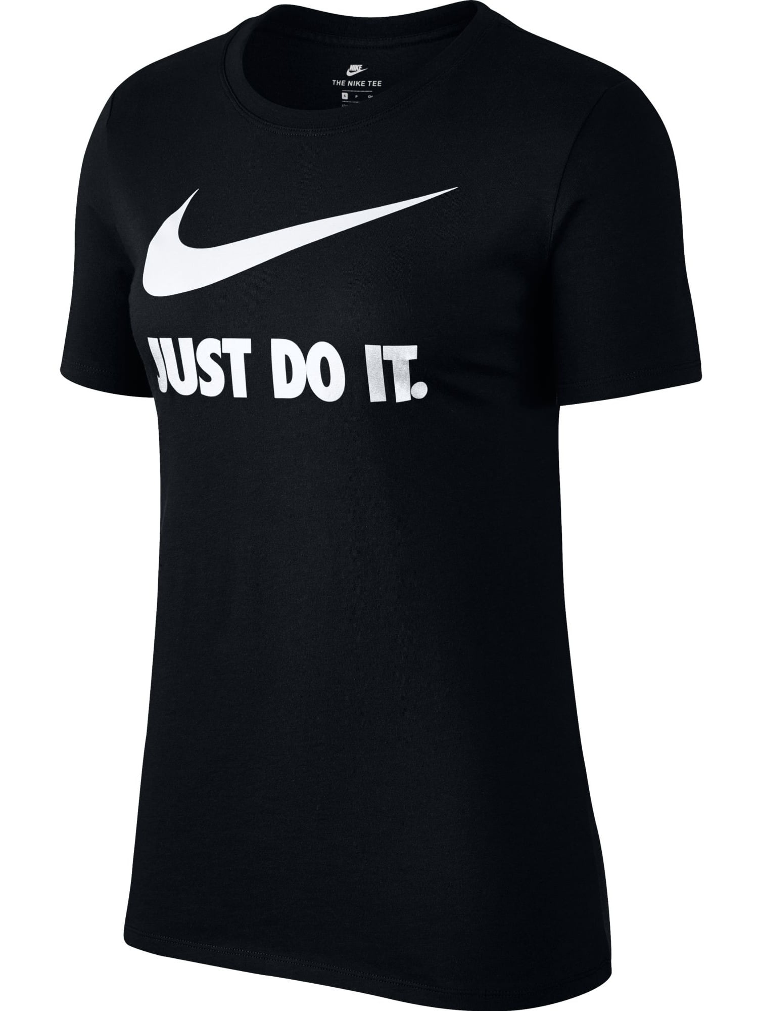 Nike - Nike Just Do It Swoosh Logo Women's T-Shirt Black/White 889403 ...