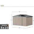 thumbnail image 6 of Aoxun 9.7' x 7.6' Outdoor Storage Shed, Metal Garden Shed with Door & Lock, Tool Storage Shed for Patio, Backyard, 6 of 8