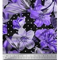 thumbnail image 1 of Soimoi Satin Silk Fabric Dot & Lily Flower Decor Fabric Printed Yard 42 Inch Wide, 1 of 1